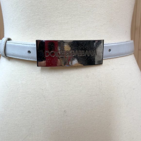 Dolce & Gabbana Accessories - Beautiful Authentic White Dolce & Gabbana Leather Belt with Metal Buckle